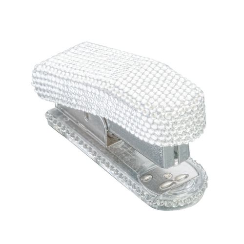 Clear Crystal Rhinestone Bling Staples Desk Office Supplies Portable Stapler NEW