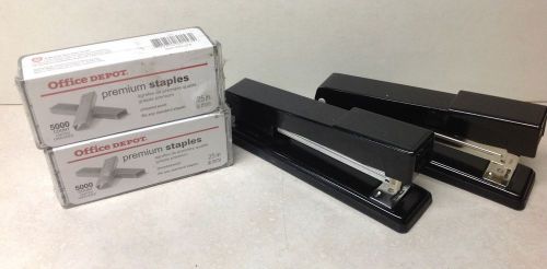 Lot of 2 Swingline Black Stapler Model 405 + 2 Boxes Premium Staples(5000 @) (#3