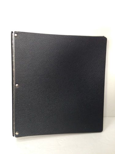 Vtg 3&#034; Black Columbia O Ring Binder Dual Piano Hinge 50s 60s Office Supplies