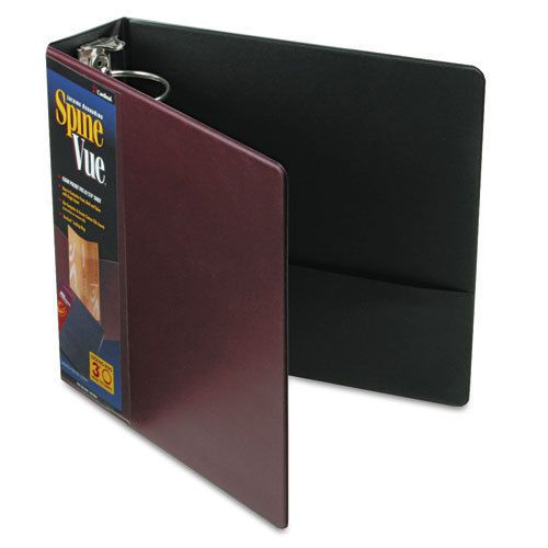 Spine Vue Locking Round Ring Binder, 3&#034;, Maroon