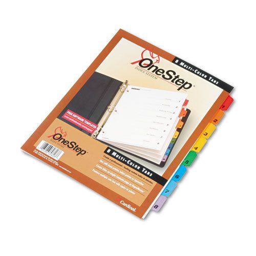 Traditional OneStep Index System, 8-Tab, 1-8, Letter, Assorted, 1 Set