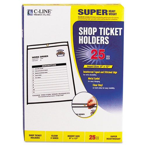 Shop Ticket Holders, Stitched, Both Sides Clear, 9 x 12, 25/BX