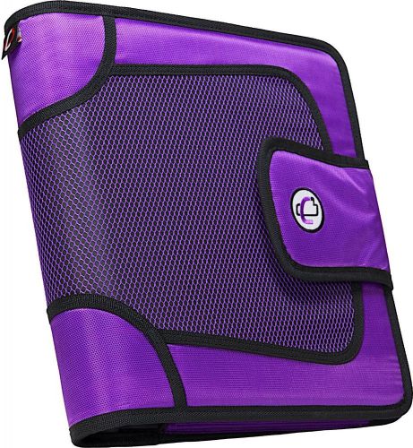 School Binder Velcro Closure 2-Inch 3-Ring 5-Color Tabbed File Purple Case-it