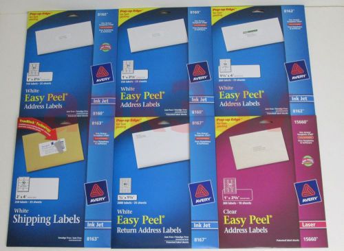 Avery Address Shipping Label Set Ink Jet 8160 (2), 8162, 8163, 8167, Laser 15660