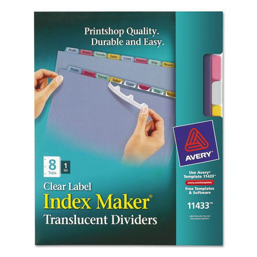 Index Maker Clear Label Punched Dividers, Multicolor 8-Tab, Letter