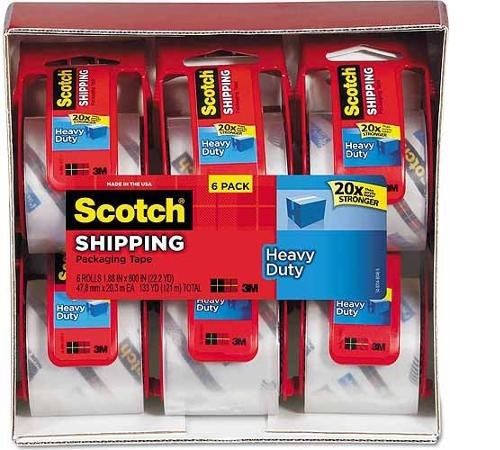 Scotch heavy duty packaging tape, 1.88 inches x 800 inches, 6 rolls 142-6 for sale