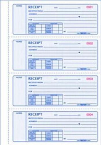 Rediform Book Rent Receipts 2.75x7 200st 2pt