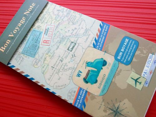 1 PCS Bon Voyage Travel Note Memo Scratch Pad Doodle Message Book Stationery D-1