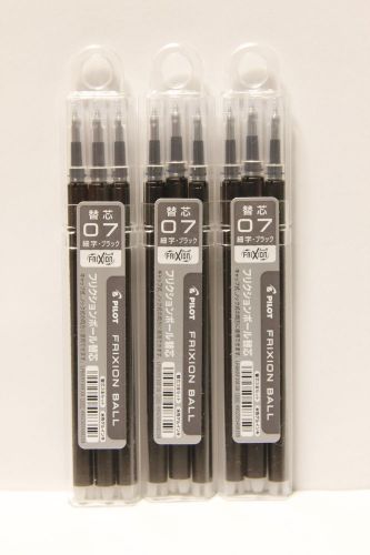 Pilot, 9pcs Frixion refills. 0.7mm type. Black.