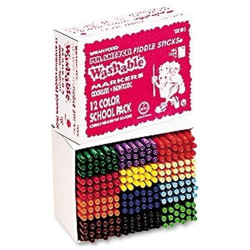 Sanford 1818 Fiddle Sticks Washable Markers, Fine Point, 12 Colors, 216/pack