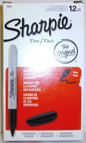 Sharpie Fine Point Permanent Markers, Black, Dozen Box