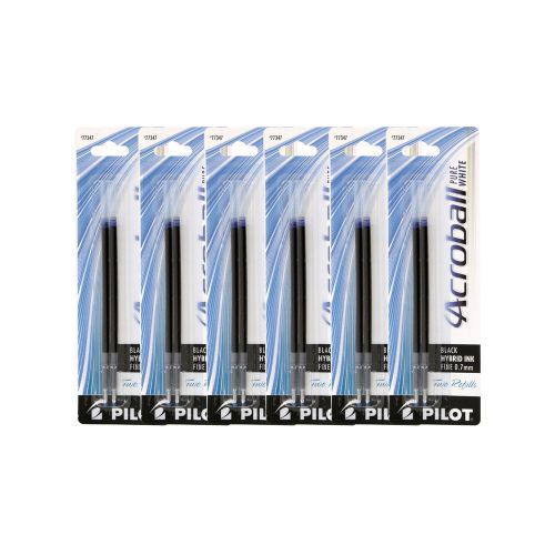 Pilot Acroball Pure White Ballpoint Pen Refills, 1.0mm Medium Point, Black Ink,