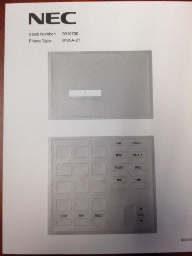 Lot of 19 NEC Label for UX5000 IP3NA-2T 0910700