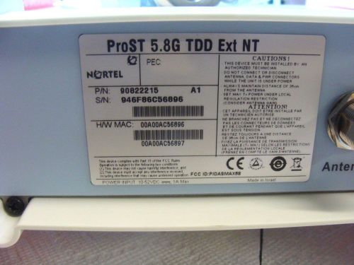 Nortel ProST 5.8G TDD Ext NT Open Box Missing Bracket