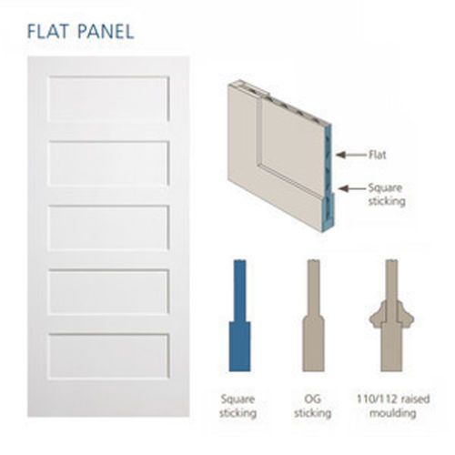 Custom carved 6 panel double eyebrow flat panel primed solid core interior doors for sale