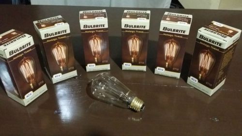 Bulbrite 40w thread filament incandescent edison light bulb - 6 pack for sale