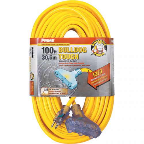 Prime W &amp; C Bulldog Tough Outdoor Cord Triple Tap 100&#039;