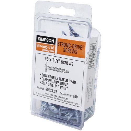 Simpson strong-tie sd8x1.25 strong drive wood screw-100 5/32x1-1/4 wd screw for sale