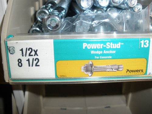 Powers  power stud 1/2&#034; X 8-1/2&#034; zinc concrete wedge anchors (25) pcs. 1/2-13