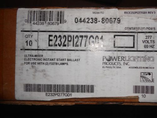 POWER LIGHTING E232PI277G01 ULTRA MISER ELECTRONIC BALLAST 277 VOLT