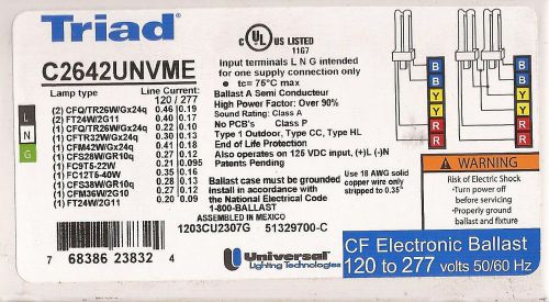 Universal Triad C2642UNVME electronic ballast, new in box 120-227V Mult-E Kit