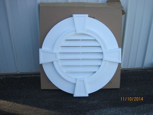 Mid-america 30&#034; round designer series white gable vent w/ keystones 00410030001 for sale