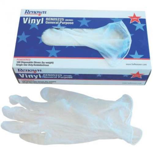 Glove Vinyl Med Powder 880886 Renown Gloves 880886 076335043234