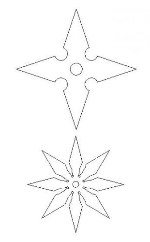 Throwing stars CNC cutting .dxf format file for plasma, waterjet, laser