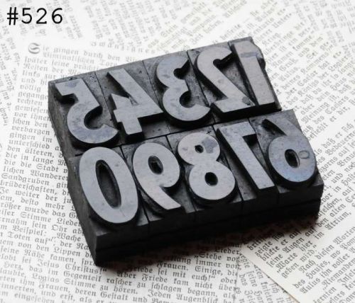 0-9 letterpress wood printing blocks type woodtype numbers font number character