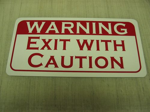 Exit with caution metal sign vintage style 4 store gym stairs bar club warning for sale