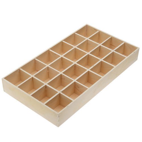 Wooden display tray, 24 compartments 14.75 x 8.25 x 2 inches, 1 piece for sale