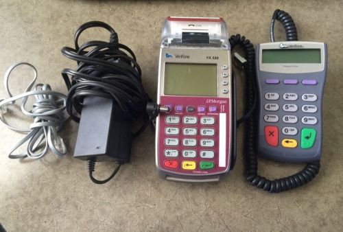 VERIFONE CREDIT CARD TERMINAL VX520 W/ PINPAD 1000SE &amp; POWER CORD