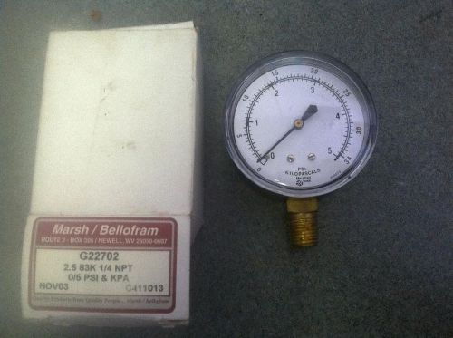 MARSH / BELLOFRAM G22702 2.5&#034; DIAPHRAM GUAGE **NIB*