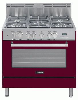 Verona 36&#034;  Dual Fuel Range w/ Single Oven - Burgundy ~