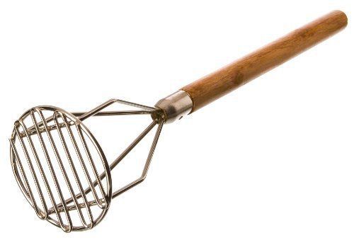 NEW Update International PMRD-18 Nickel Plated Potato Masher with Wood Handle  R