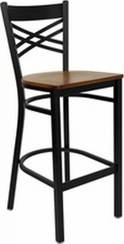 New metal designer restaurant barstools cherry wood seat **lot of 10 barstools** for sale