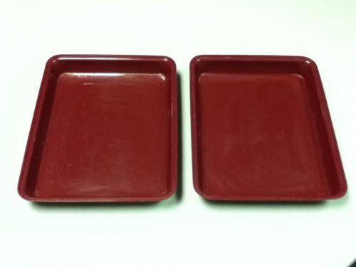 AA4 RESTAURANT DELI DELICATESSEN BURGUNDY 2 RECTANGLE DISPLAY TRAY FOOD CATERING