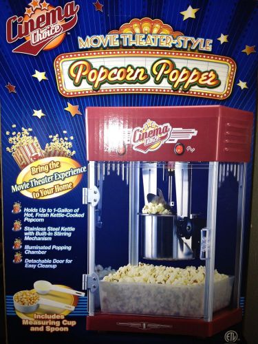 POP CORN POPPER MAKER~CINEMA CHOICE MOVIE THEATER STYLE~KIDS HOME~BIRTHDAY PARTY