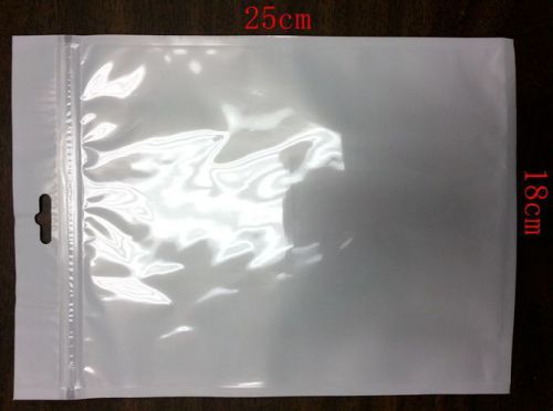 50pcs/lot ziplock white clear plastic packaging retail hanging bag 18cmx25cm for sale