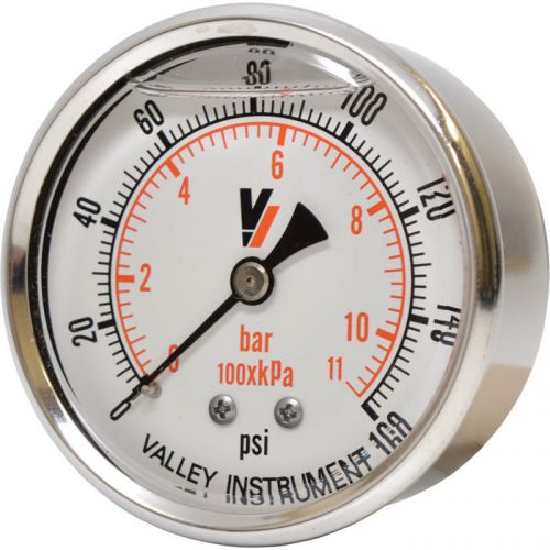 Valley Grade A Back Mount 2 1/2in Glycerin Filled Gauge-0-160 PSI #2240GXB160