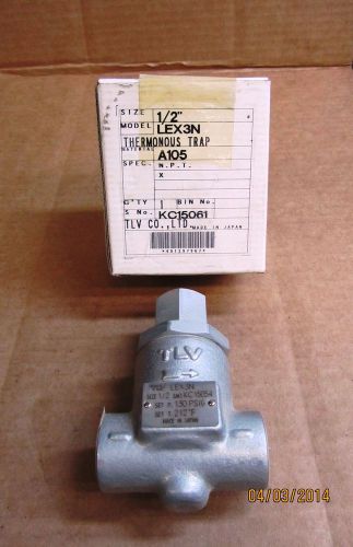 1/2&#034; INCH TLV THERMOSTATIC STEAM TRAP, LEX3N, NPT, 130 PSI, NEW IN BOX!