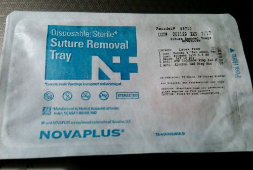 Nova plus suture removal tray disposable sterile 5 piece kit, bonus free gift!!! for sale