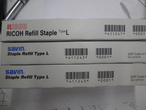 RICOH TYPE L STAPLE REFILLS GENUINE  411241 QUANITY 3 FULLBOXES