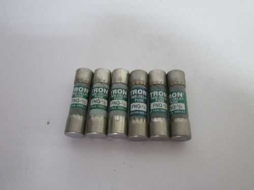 LOT OF 6 COOPER BUSSMANN FNQ-1/2 FUSE NEW NO BOX