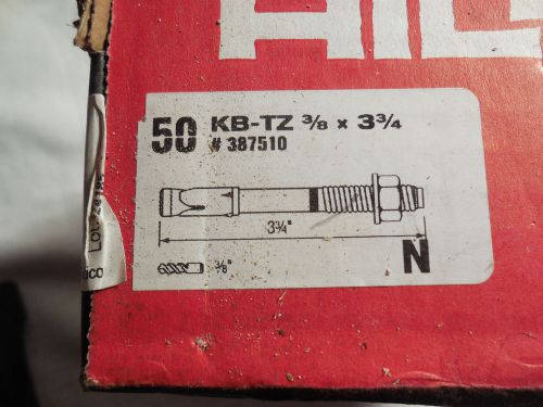 Hilti KB-TZ Expansion Anchor - 3/8&#034; x 3-3/4&#034; 387510 --- 100 count