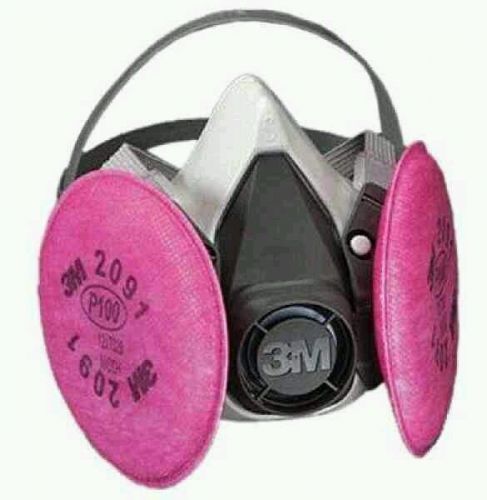 3M 6300 HALF MASK RESPIRATOR WITH P100 FILTER CARTRIDGES SIZE LARGE