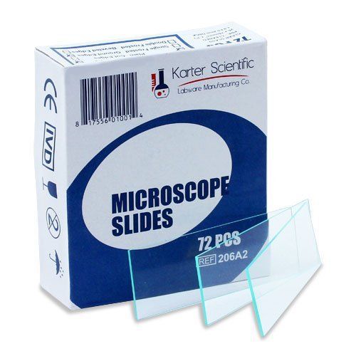 Karter Scientific 206A2 Microscope Slides, Ground Edges, Plain, 90 Corners, New