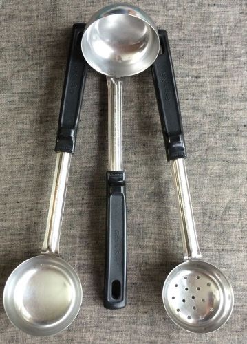 Set of 3 Stainless Commercial Vollrath Grip&#039;n Serv Spoodles UNUSED