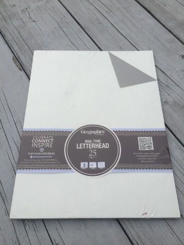 Geographics GeoPaper Letterhead Double Sided Ivory Gray Inkjet Laser Paper 25p