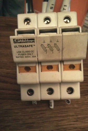 Lot of 5 Mersen Ferraz Shawmut USCC3I Ultrasafe Fuse Holder 600VAC 30A 3-Pole